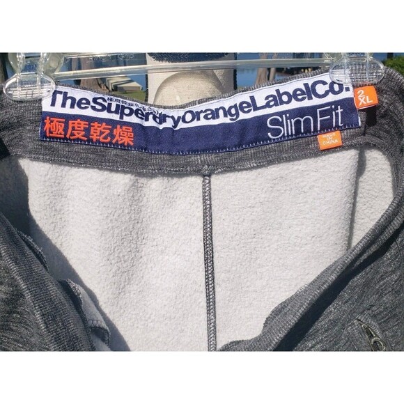 Superdry Sweatpants Mens 2XL Slim Fit Gray Joggers Athletic Tapered Zip Pockets - Picture 8 of 13